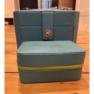 TWO Blue JEWELRY BOXES!! Organizer for Necklaces, Rings, Earrings, Bracelets